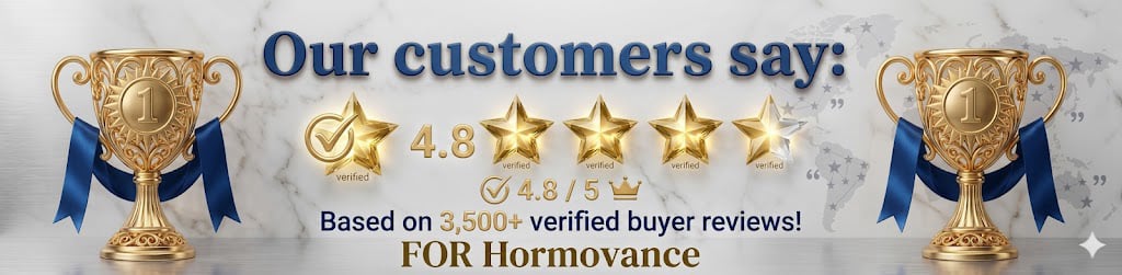 Hormovance 4.8-star customer review rating banner with 3,500+ verified buyer reviews.