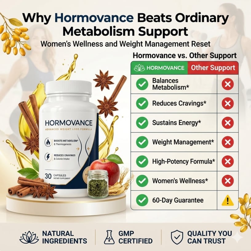 Hormovance vs other weight loss products. Natural, no caffeine, steady energy, 60-day guarantee.
